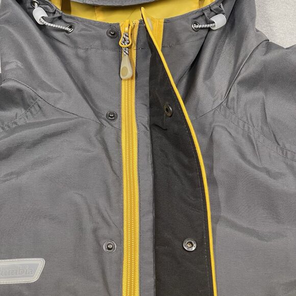 Columbia Jacket Mens Large Yellow Gray Colorblock Interchange Ski Snowboard Hood - Picture 5 of 14